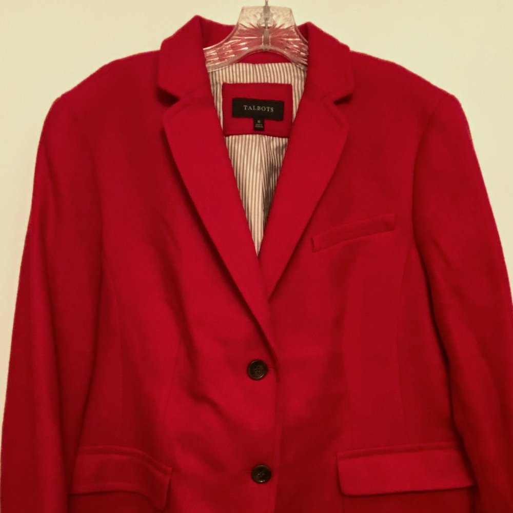 Talbots Red Blazer/Jacket (Size 16)